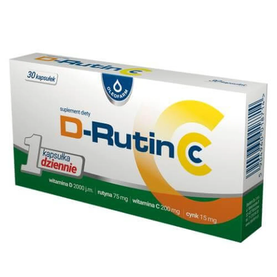 Oleofarm D-Rutin CC, 30 caps. - voedingssupplement met vitamine C en D