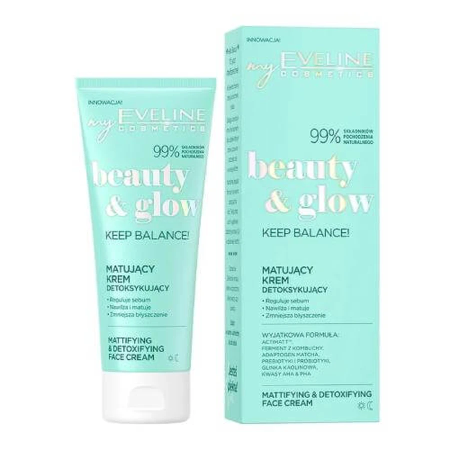 EVELINE Beauty & Glow Keep Balance! Mattifying Detoxifying Day & Night Cream, 75ml