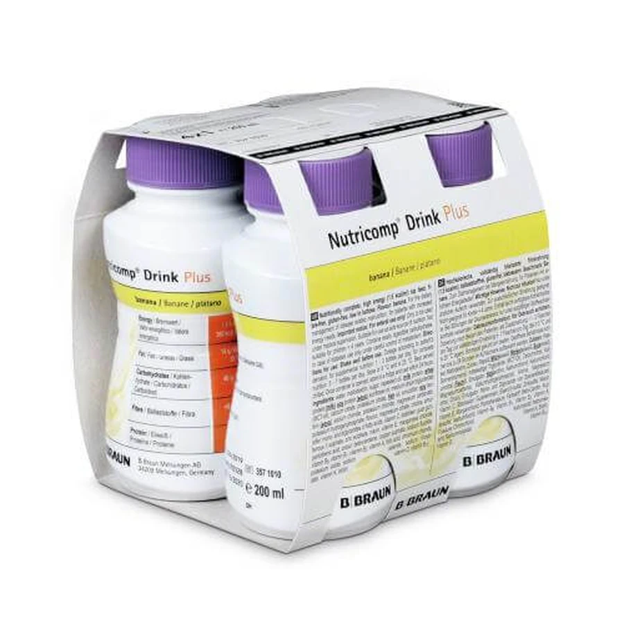 NUTRICOMP DRINK PLUS sabor plátano, 4x200ml