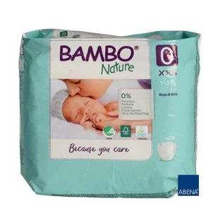 Couches BAMBO Nature taille 0 (1-3kg), 24 pièces