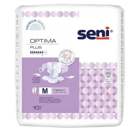 SENI OPTIMA PLUS MEDIUM Windeln mit Gürtel, 10 Stück