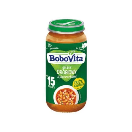BoboVita Estofado de ave con setas después de 15 meses, 250 g