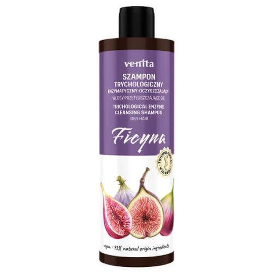 VENITA Champú tricológico enzimático para cabello graso con ficina, 300 ml