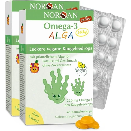 Norsan Omega-3 Alga Jelly Tutti-Frutti-Geschmack, 45 St.