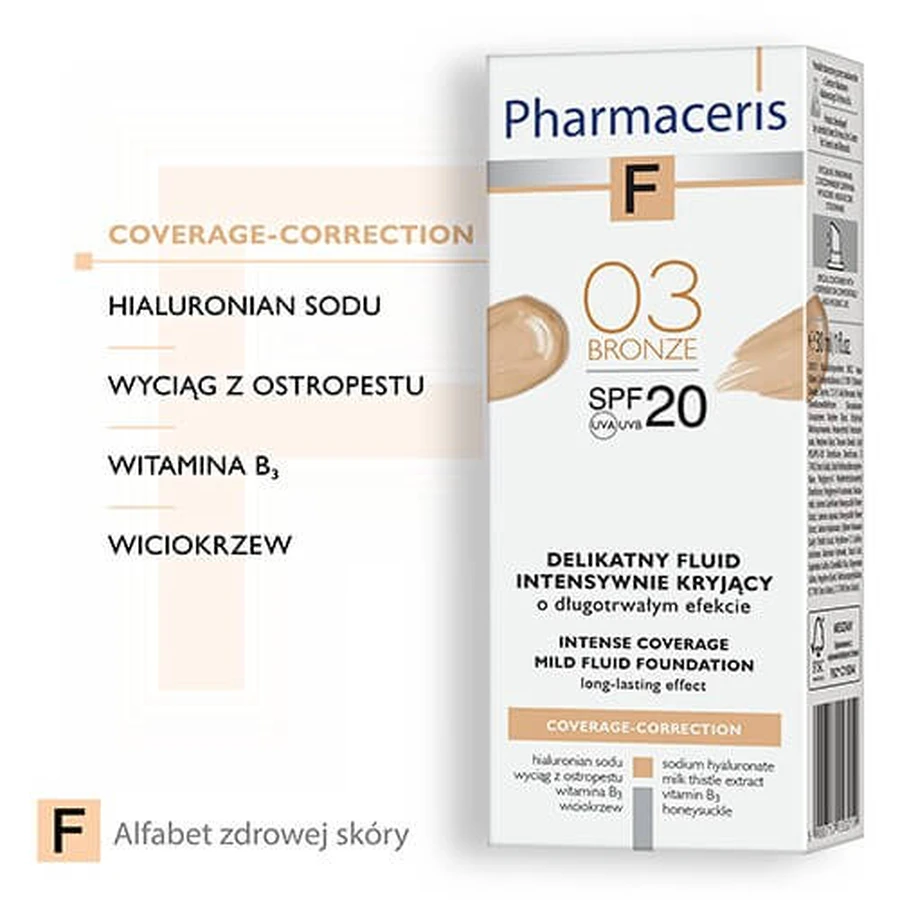 PHARMACERIS F Intense Covering Fluid "03" with SPF20 - 30 ml.