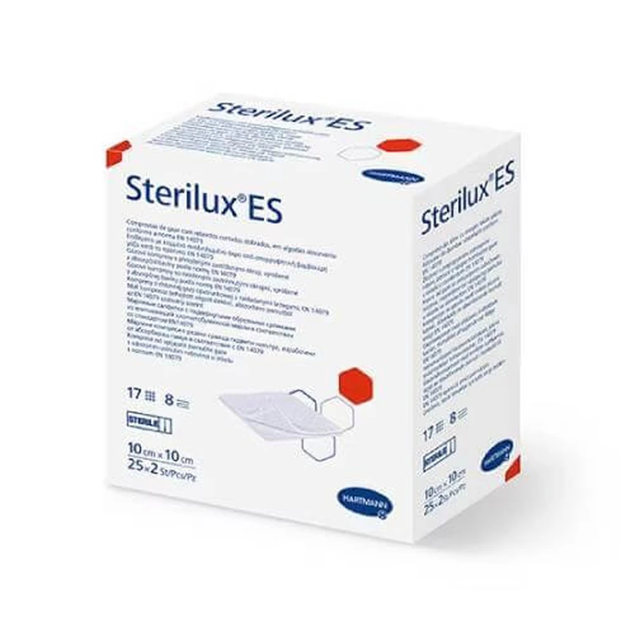 STERILUX ES Sterile gauze compresses 10cm x 10cm, 25 x 2 pcs
