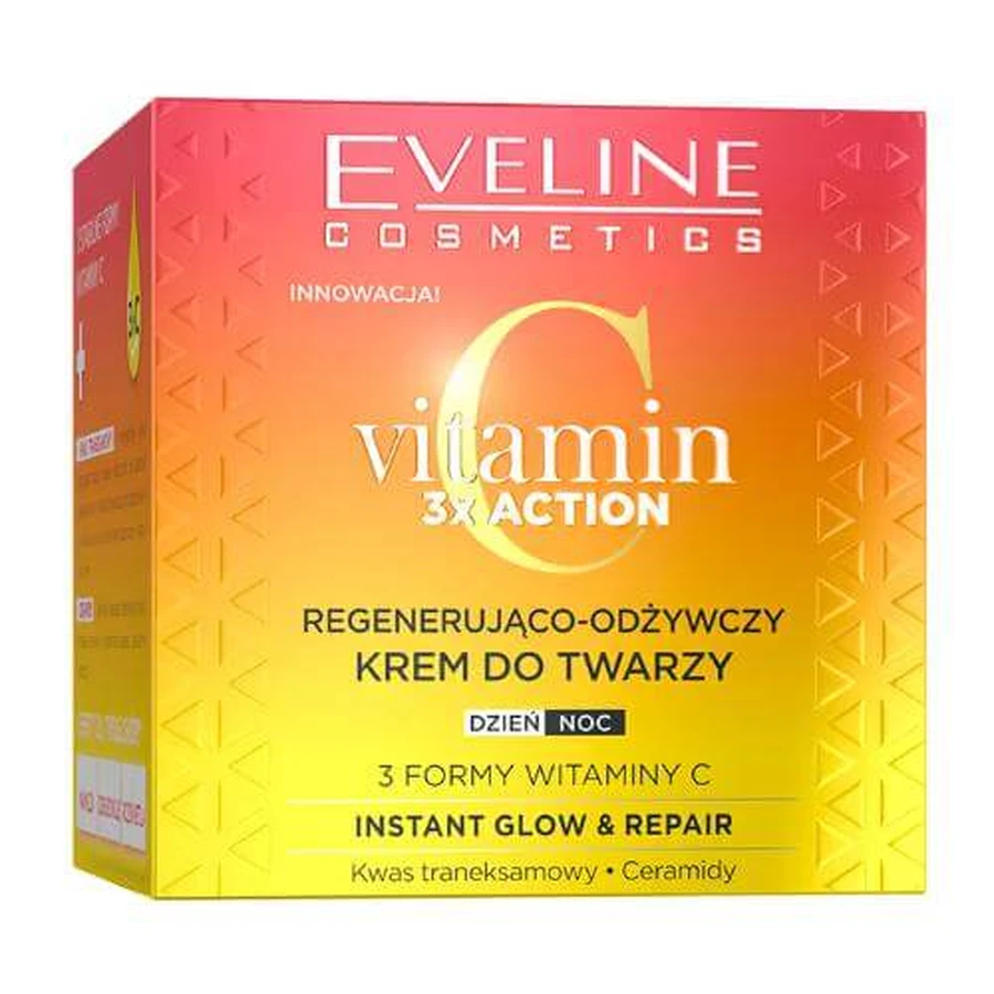 EVELINE Vitamine C 3x Actie Regenererende en Revitaliserende Dag/Nacht Gezichtscrème, 50ml