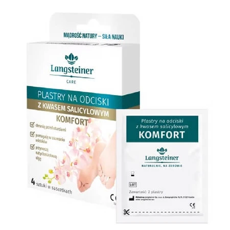 Comfortpleisters met salicylzuur - 4 stuks.