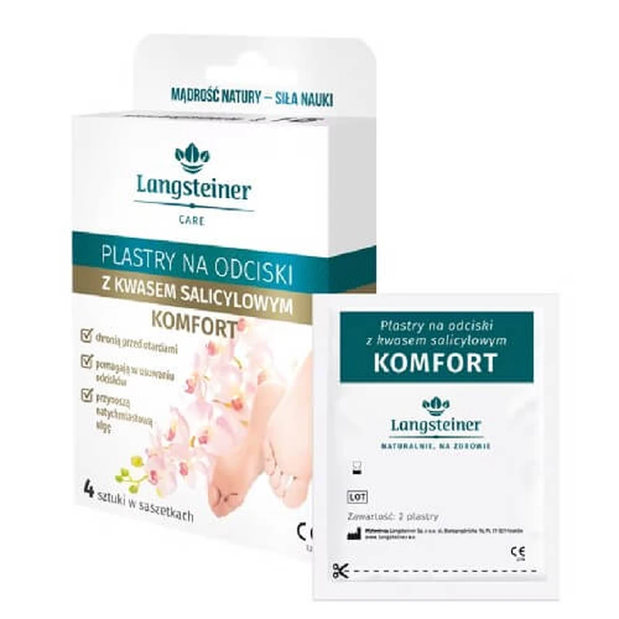 Comfortpleisters met salicylzuur - 4 stuks.