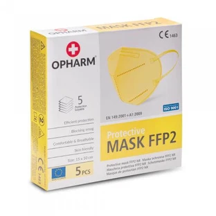 OPHARM Schutzmaske FFP2 gelb, 5 Stk.
