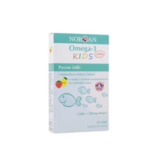 Norsan Omega-3 Fisk Jelly avec de l'huile de poisson naturelle dans une saveur de citron et de fraise, 45 pcs.