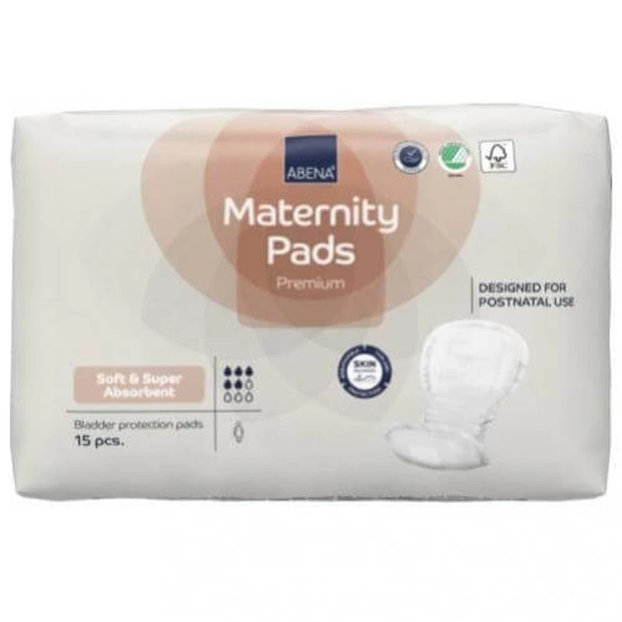 ABENA Premium postpartum anatomical inserts, 15pcs