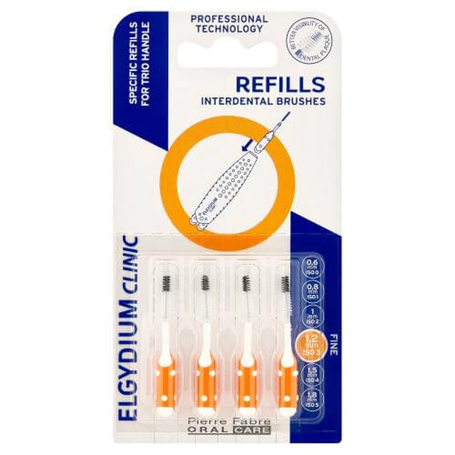 Elgydium Clinic Refills recambios de cepillo interdental 1,2 mm, 4 uds.