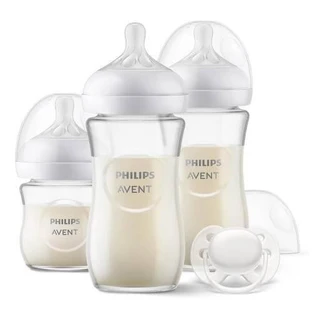 Philips Avent Natural Response Glass Newborn Feeding Bottle Set + pacifier SCD878/11