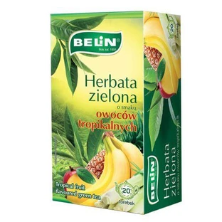 BELIN Té verde con sabor a frutas tropicales, 20 bolsitas