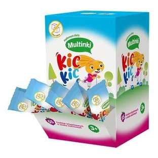 Multinki Kic Kic raspberry flavored vitamin lollipop, 55 pcs