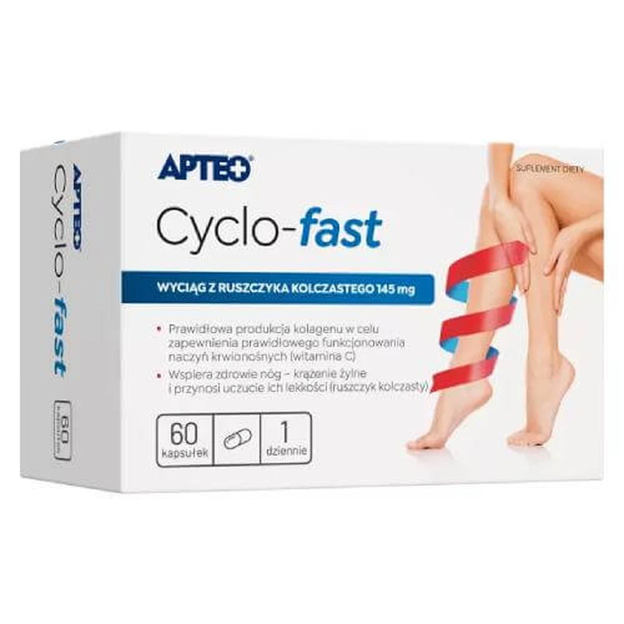 Apteo Cyclo-fast extract of ruscus spinosus, 60 capsules