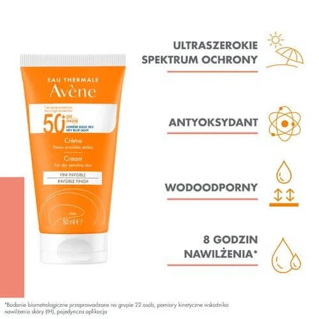 AVENE Crema de protección solar extra alta SPF50+, 50ml