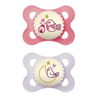 MAM Original Nacht Orthodontische fopspeen 2-6m Planet Love Girl glow-in-the-dark, 2st