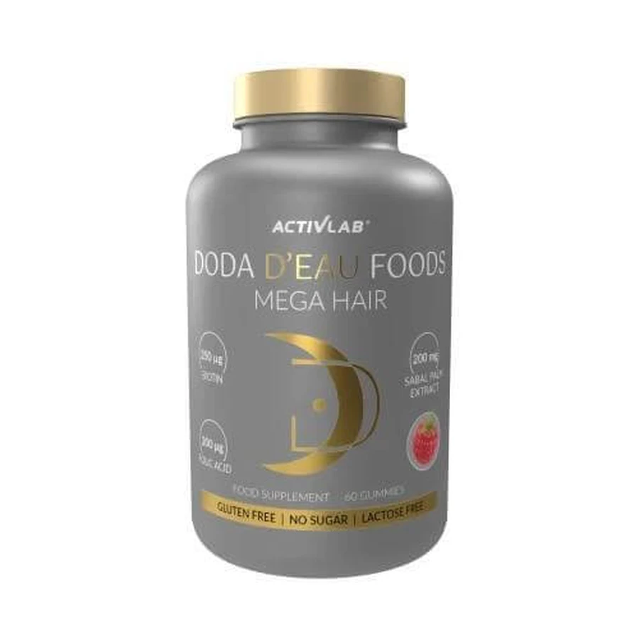 ACTIVLAB DODA D'EAU FOODS Mega Hair jelly with raspberry flavor, 60 pcs