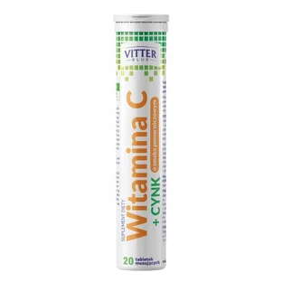 VITTER BLUE Vitamin C + Zinc, 20 effervescent tablets