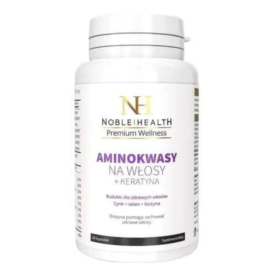 NOBLE HEALTH Aminosäuren für Haare + Keratin, 60 Kapseln
