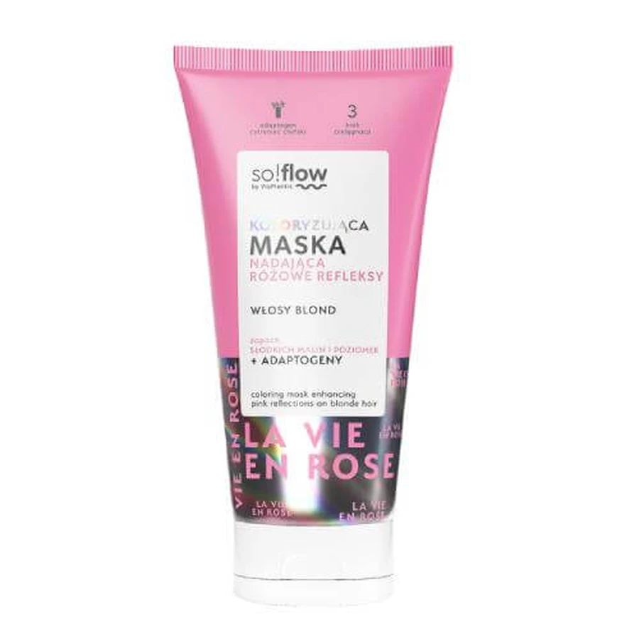so!flow by Vis Plantis Coloring mask to give pink highlights to blonde hair, 200ml