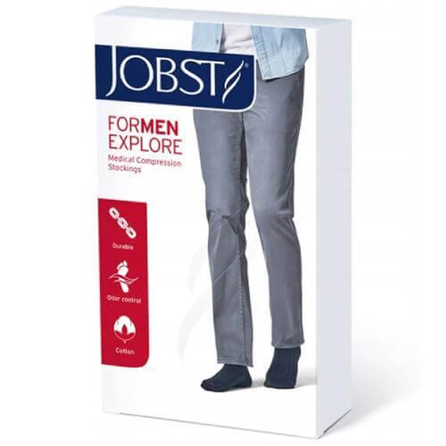 JOBST FORMEN EXPLORE chaussettes de compression CCL2 bleu marine, taille 1 ZP SHORT DATE 31.12.2025