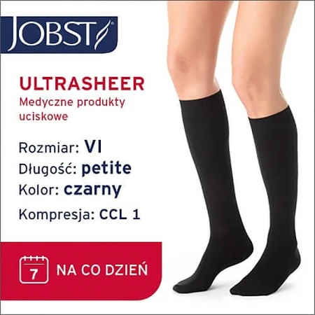 JOBST ULTRASHEER Chaussettes de compression courtes CCL1 noir, taille 6 ZP