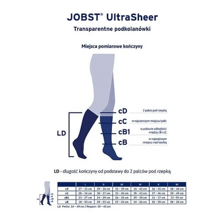 JOBST ULTRASHEER Chaussettes de compression courtes CCL1 noir, taille 6 ZP