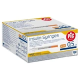 Jeringas de insulina PIC Jeringa de insulina desechable 0,5 ml G29 0,33 mm x 12,7 mm, 100 uds.