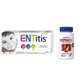 Set ENTitis zum Lutschen Erdbeere, 30 Lutschtabletten + Bodymax Bodymisie Jelly Beans mit Cola-Geschmack, 60 Stück