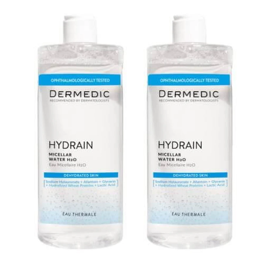 Dermedic Hydrain 3 Hialuro, H2O mizellare Flüssigkeit, 500 ml + 500 ml