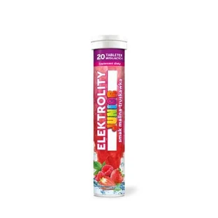 Electrolytes Junior with raspberry and strawberry flavor, 20 mousse tablets.