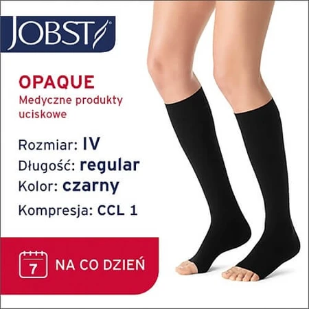 JOBST OPAQUE long compression knee socks CCL1 black, size 4 OP