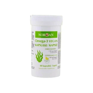 Norsan Omega-3 Vegano con aceite de algas 1700 mg, 80 cápsulas