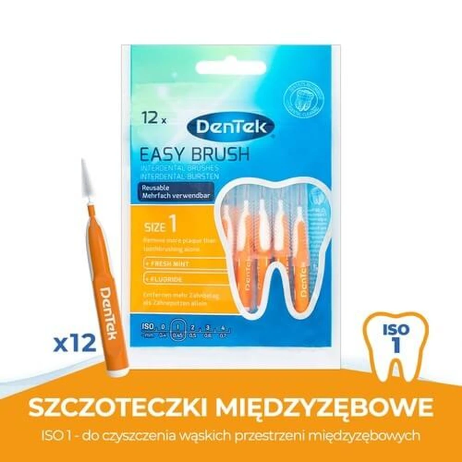DENTEK Easy Brush Interdentalbürsten Größe 1, 12 Stück