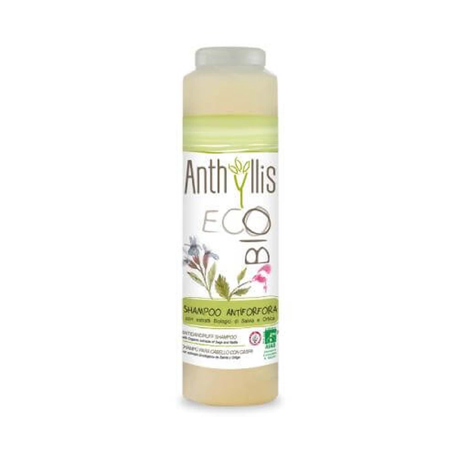 ANTHYLLIS EcoBio Milde antiroosshampoo met biologisch salie- en brandnetelextract, 250ml