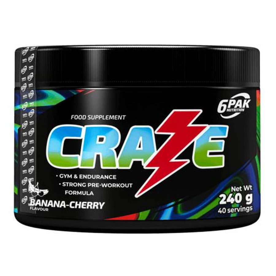 6Pak Voeding Craze Banaan-Kers, 240 g