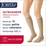 JOBST ULTRASHEER Chaussettes de compression courtes pour le genou CCL1 naturel, taille 6 ZP