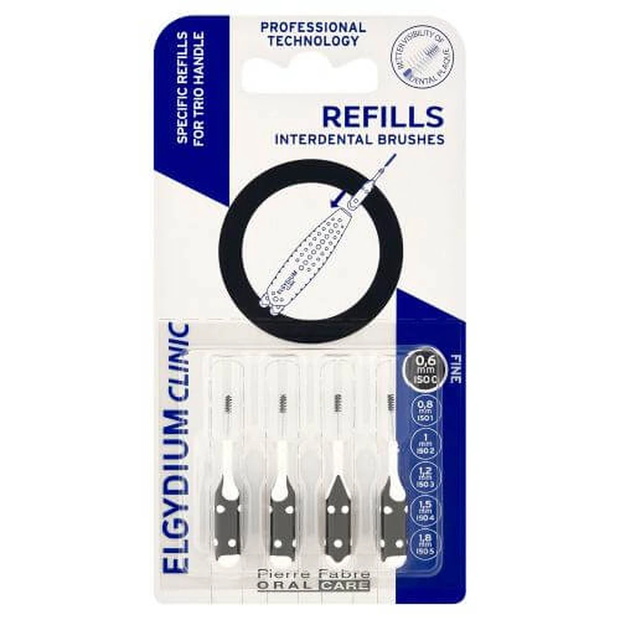 Elgydium Clinic vullingen interdentale rager vullingen 0,6 mm, 4 stuks.