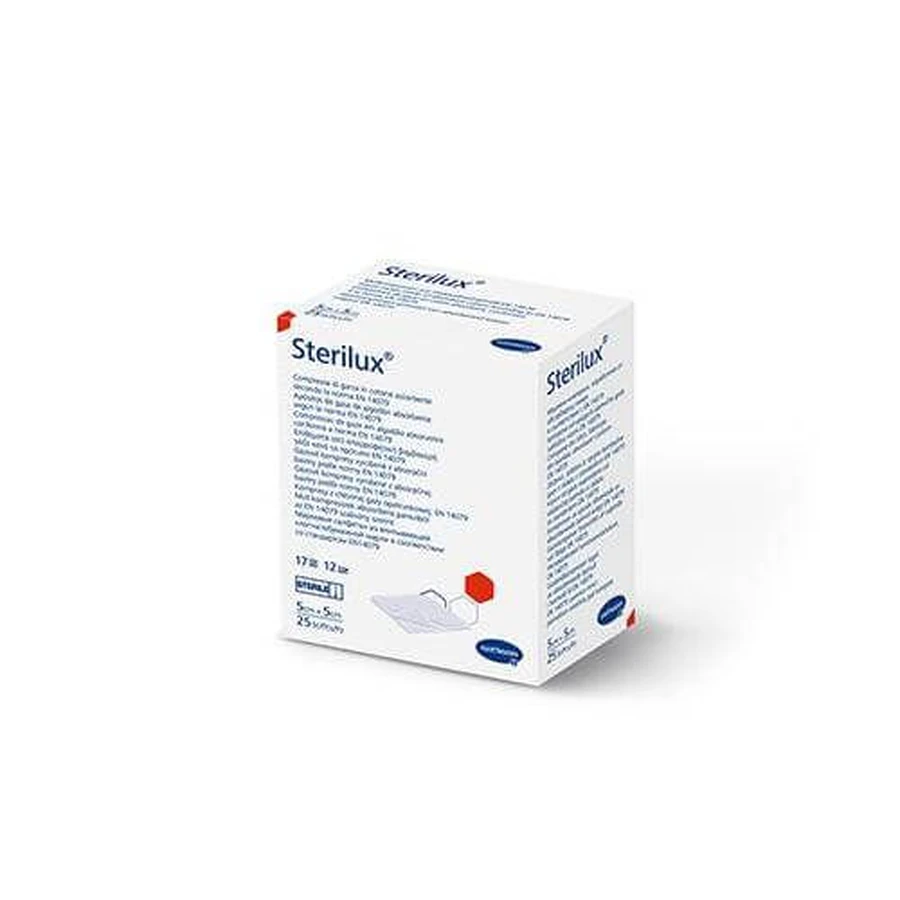 STERILUX steriele gaasjes 5x5cm, 25 stuks
