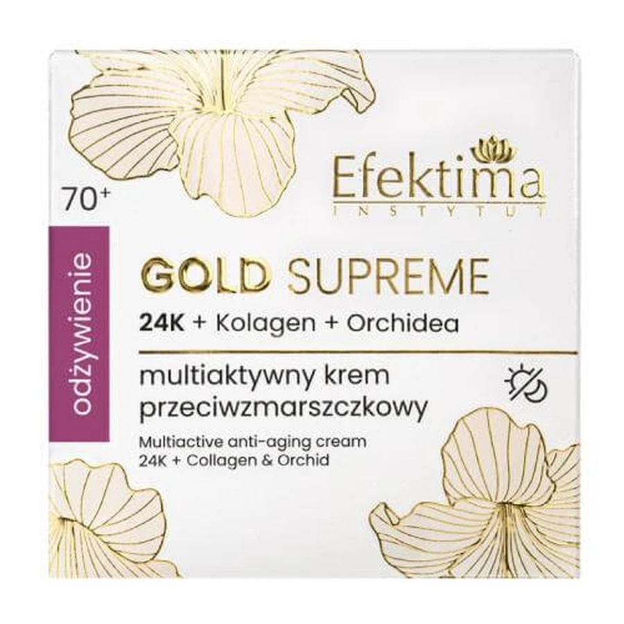 EFEKTIMA Gold Supreme Multiactive Anti-Wrinkle Cream 24K + Collagen + Orchid Rejuvenation 70+, 50 ml.