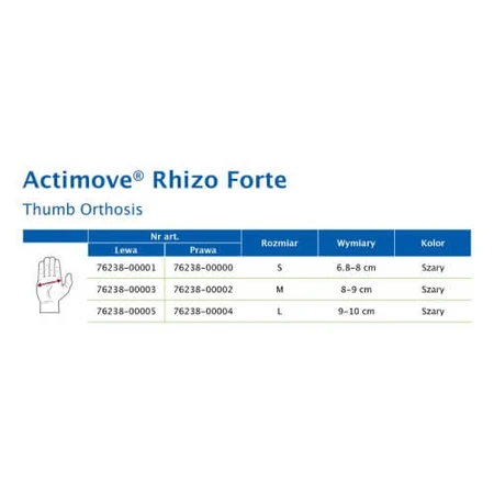 Actimove Professional Line Thumb orthosis size L (left) gray, 1pc