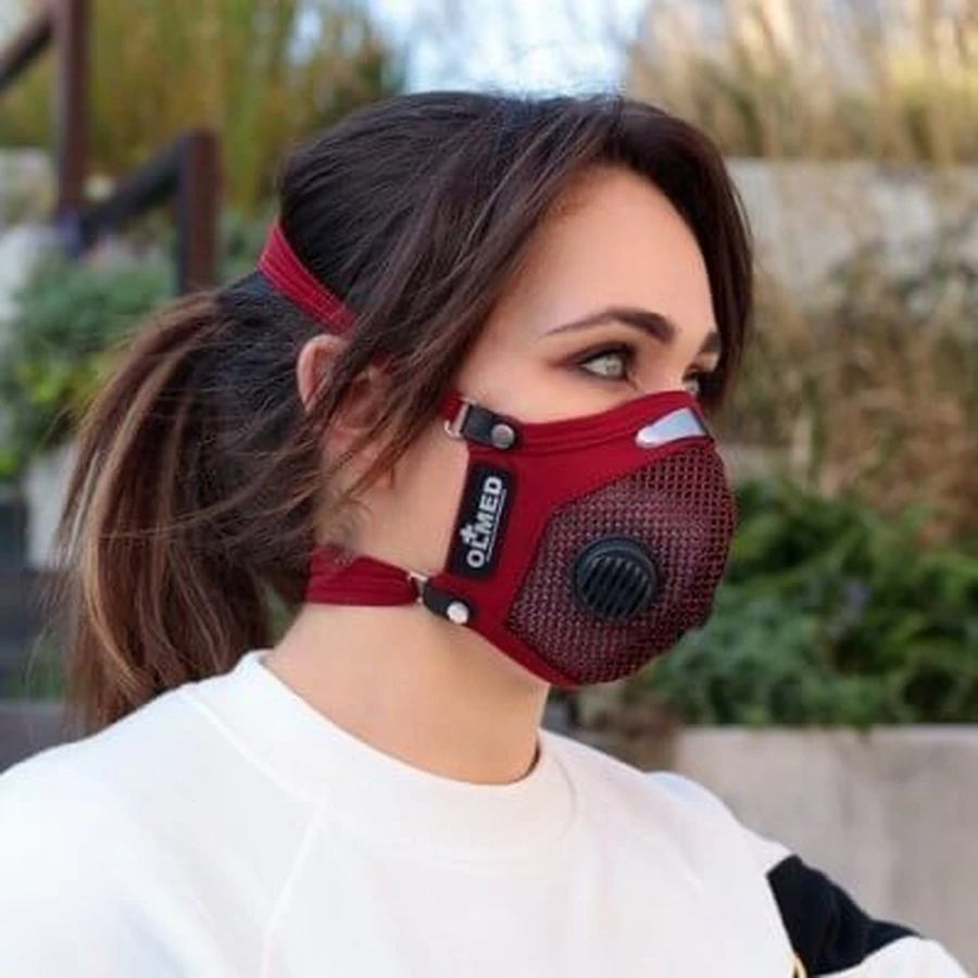 Olmed Sports Mask Maroon (1+1 filter) size L designed by Angelika Józefczyk