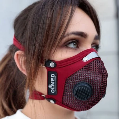 Olmed Sports Mask Maroon (1+1 filter) size L designed by Angelika Józefczyk