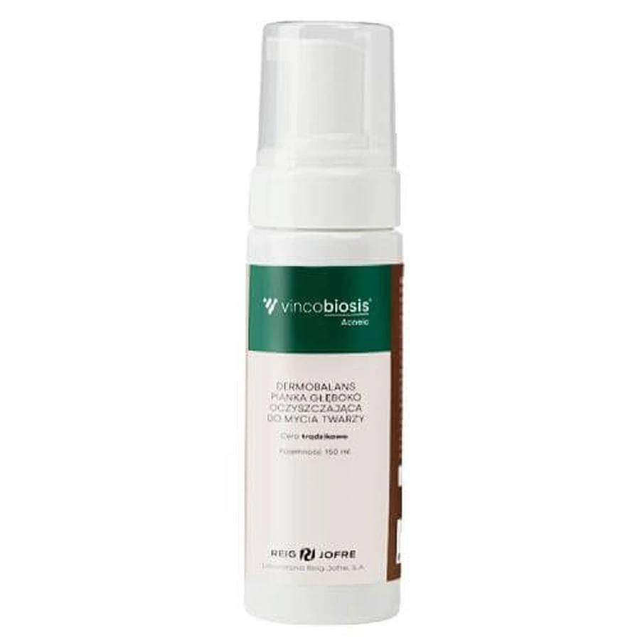 Vincobiosis Acenic Dermobalans Diep Reinigende Schuimende Gezichtswasgel, 150 ml