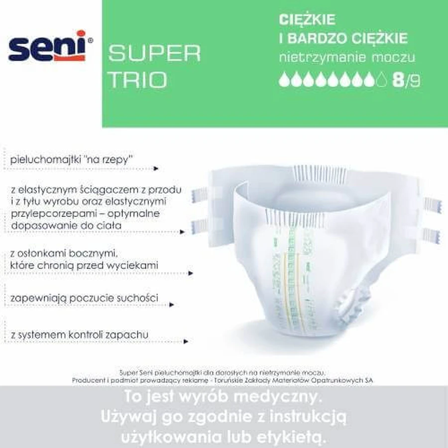 SENI SUPER TRIO XL luiers voor volwassenen, 10 stuks