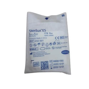 Sterilux ES torundas estériles, 8 capas, 17 hilos 5cm x 5cm, 3 unidades