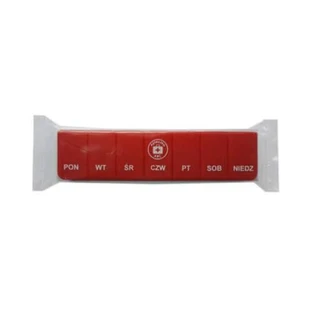 ABC First Aid Kit Weekly pill case, 1 time of day, red, 1pc